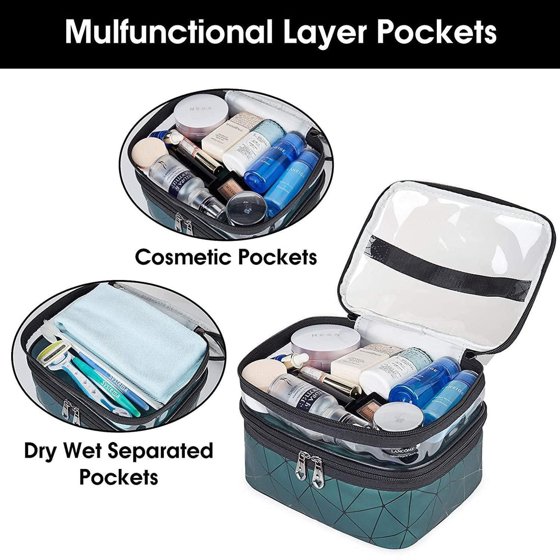 2 Layer Toiletry Bag – Waterproof Travel Organizer for Men & Women