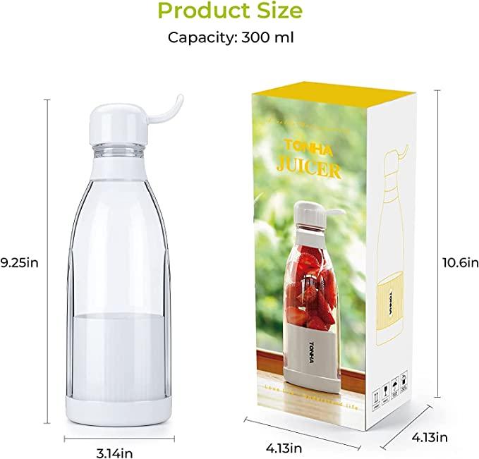 Portable Blender Juicer – 400ml Mini Smoothie Maker with 4 Blades & Wireless Charging
