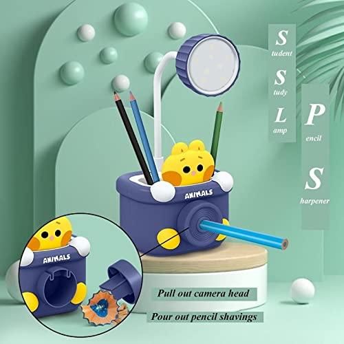 Multi-Functional Desk Lamp with Pen Holder & Built-In Sharpener – Perfect for Study & Work